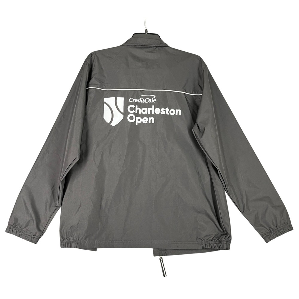 Credit One Charleston Open Tennis Windbreaker Jacket Black S Men Fullโ Zip NWT